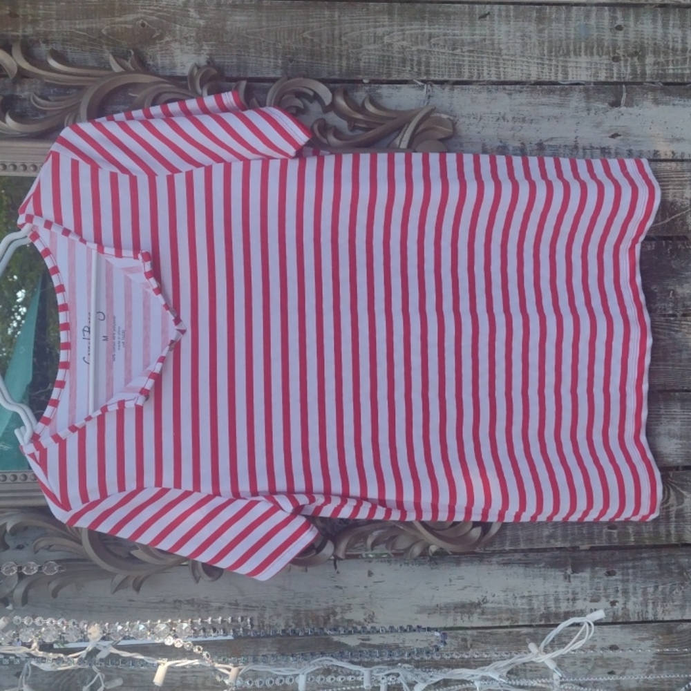 CORAL BAY RED & WHITE STRIPED SHIRT